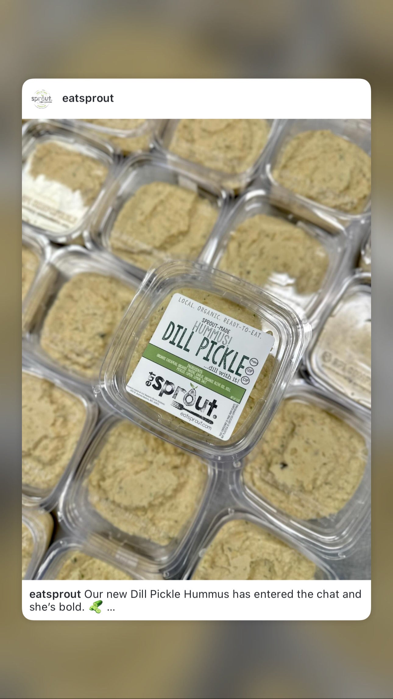 Hummus - Dill Pickle (GF) (DF) (V)